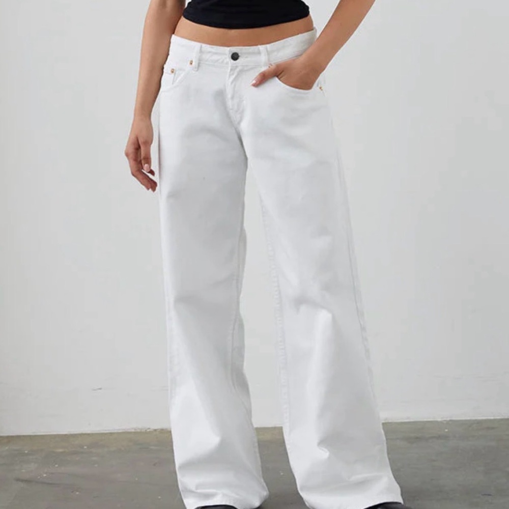 NWT Motel Rocks Low Rise Roomy Jeans In True White W30 L30
